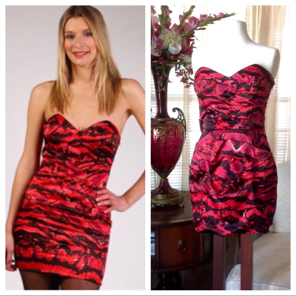 Lipsy red strapless dress